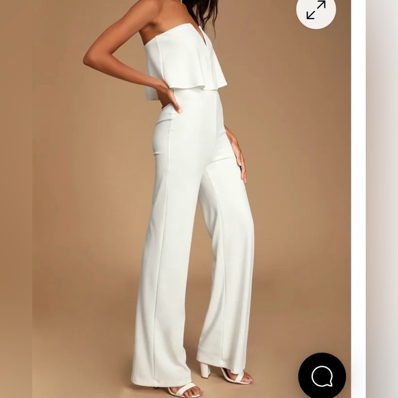 Off Shoulder Beige/off white Jumpsuit Size XS - Picture 3 of 8